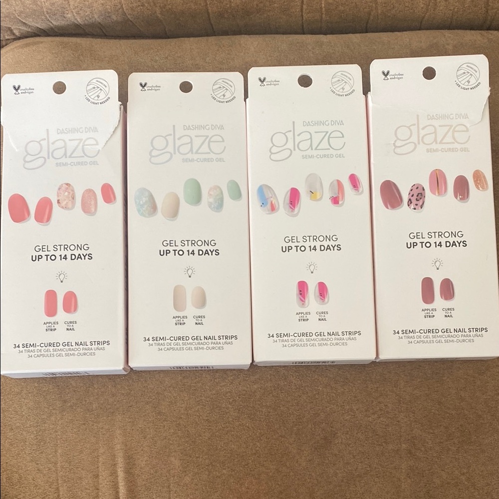 Glaze Press-On Nails Pink and Red Collection